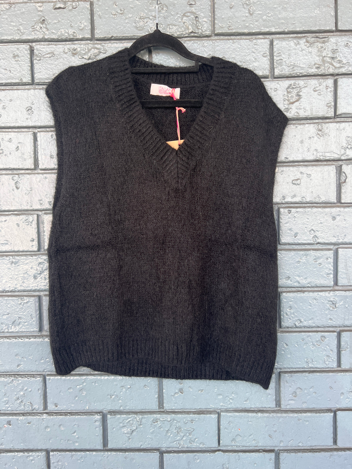 Italian Star Mohair Links Vest Black