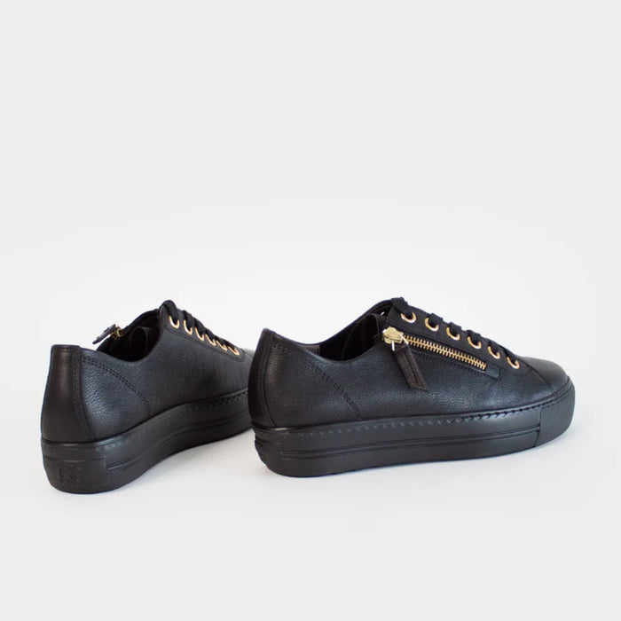 Paul Green Black /Gold Flatform Sneaker 5006-136