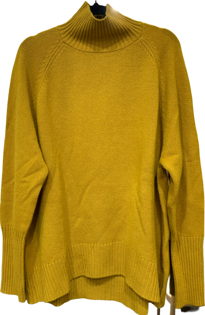 Alessandra Cashmere Relaxed Funnel Neck Mustard