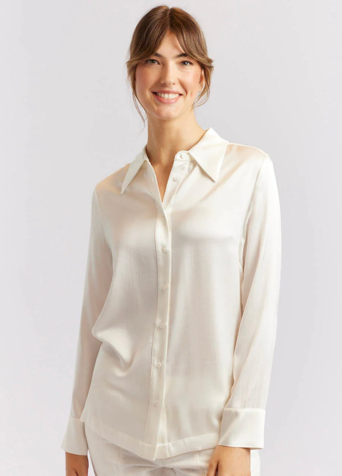 Alessandra Primrose Silk Shirt Ivory 401Q