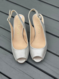 Unisa Silver Metallic Sling backs