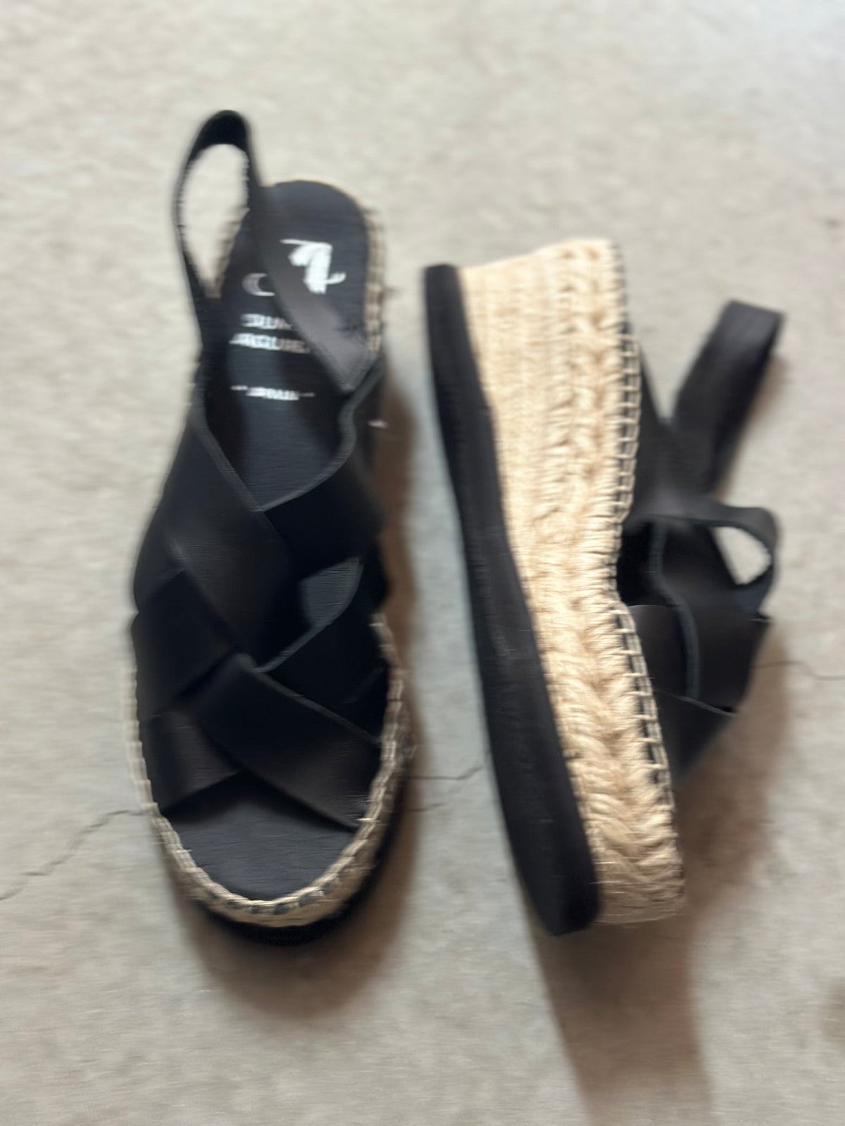 Duncal Aguirre Black Woven Espadrille Wedge