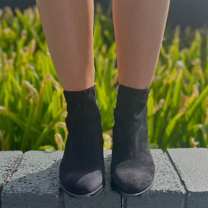 L’Ecologica Black Suede Ankle Boot 8800