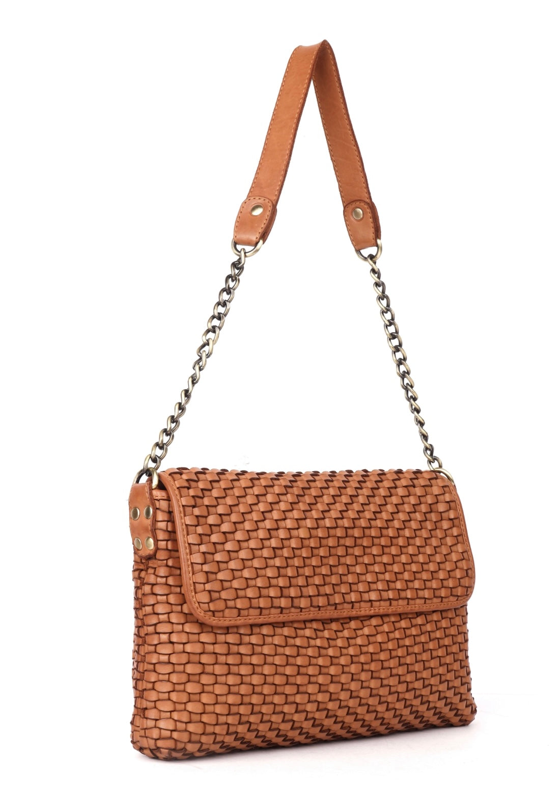 Rugged Hide Beechworth Woven Chain Bag Tan