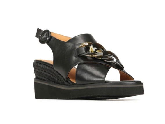 Eos Wayfarer Wedge Sandal Onyx