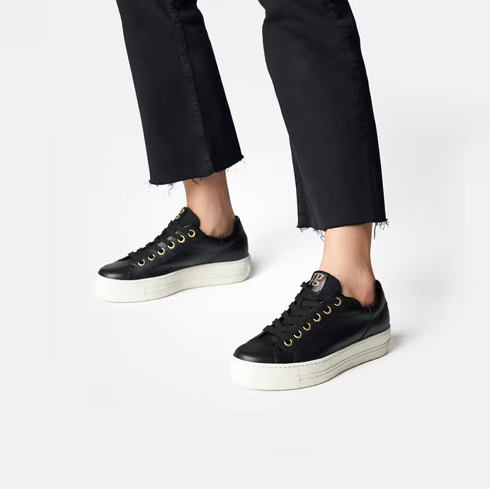 Paul Green Maincalf Black Sneakers with Gold 5320-065