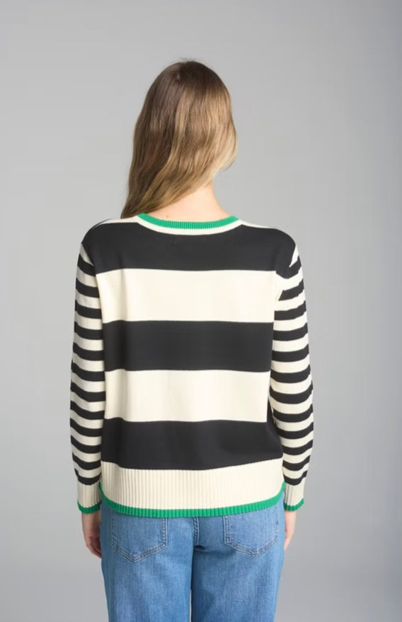 Cloth Paper Scissors Preppy Crew Knit Cream/Black/Green