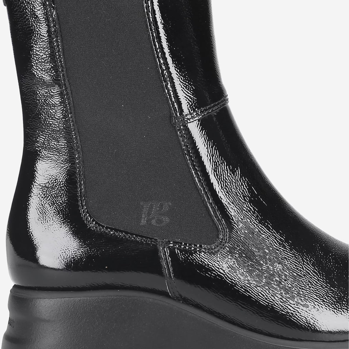 Paul Green Patent Black Chelsea Boots 8104-026