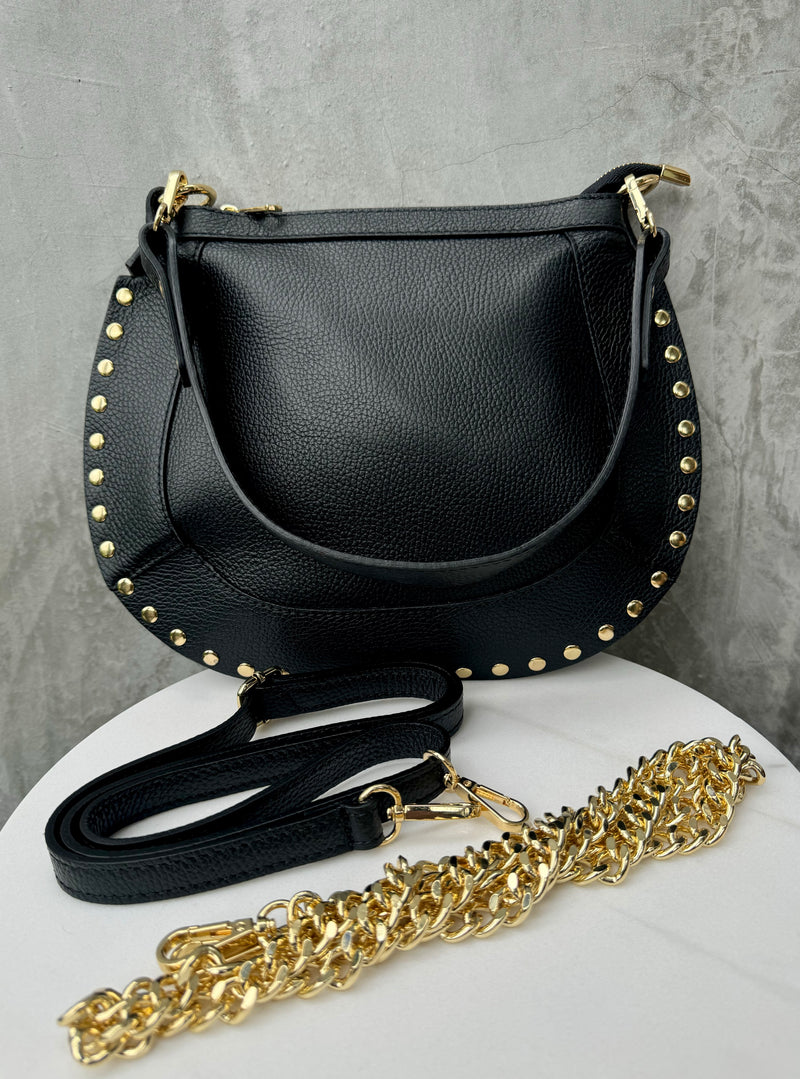 By Studio  Zee Black Studded Handbag