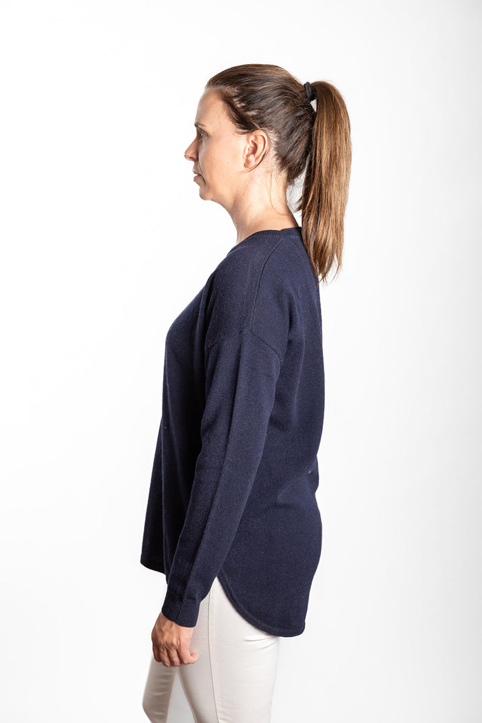 Bow and Arrow Merino Wool Navy Swing Jumper