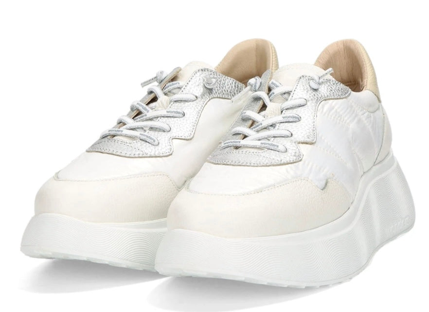 Wonders White Wedge Sneaker A-3602