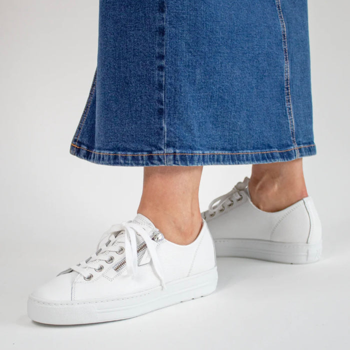 Paul Green White/Silver Flatform Sneakers 5006-046