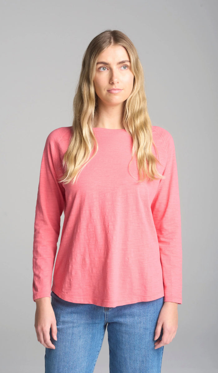 Cloth Paper Scissors Raglan L/S T-shirt Coral C1357