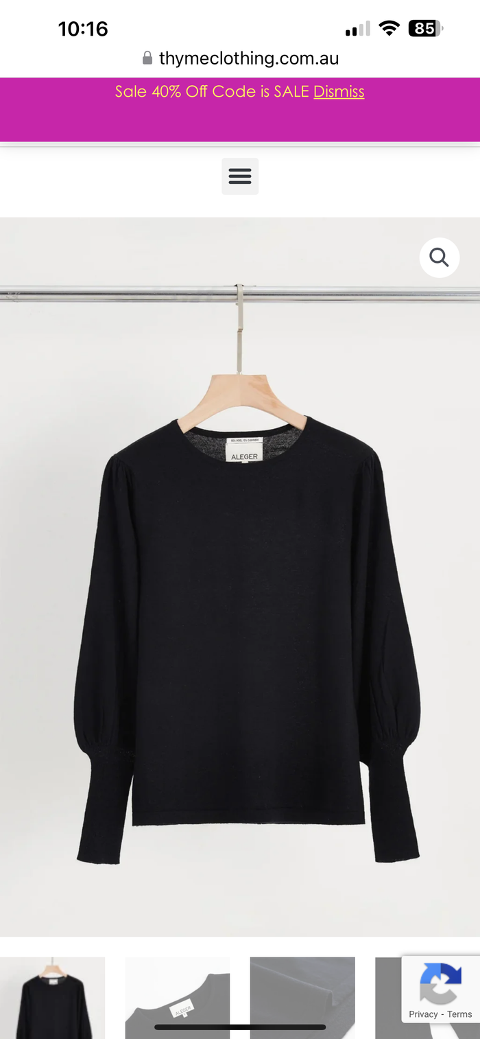 Aleger Cashmere Blend Bell Sleeve Top N.33 Black