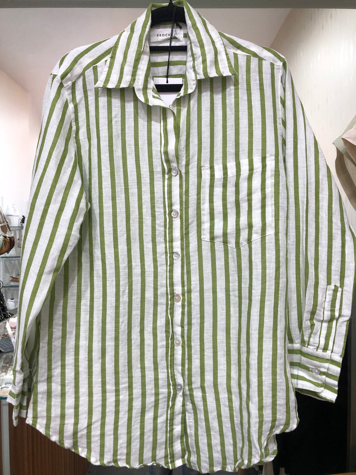 Frockk Erika Shirt Stripe Avocado/White