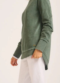 Est1971 High-Low Velour Sweatshirt Pine