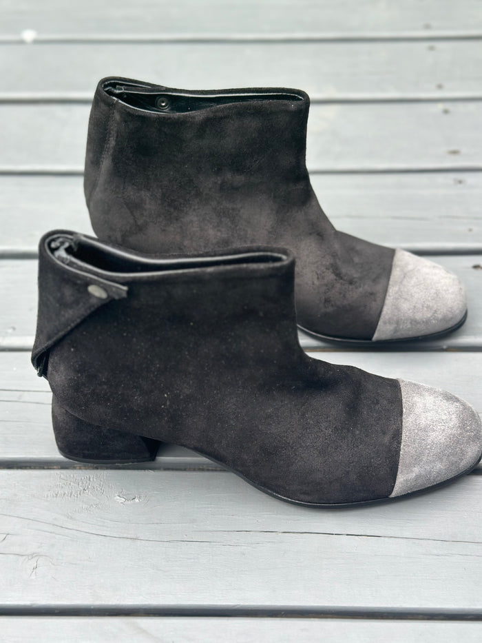 Beau Coops Black Suede Boot with Grey