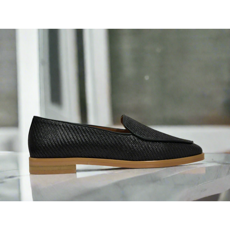 Neo Black Raffia Loafer