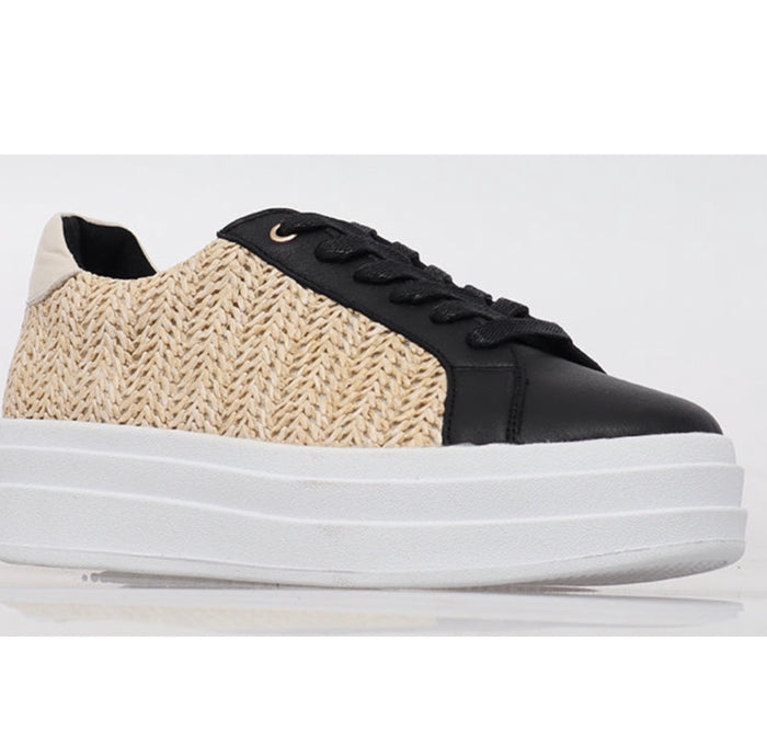 Alfie And Evie Imogen Sneaker Black/Raffia