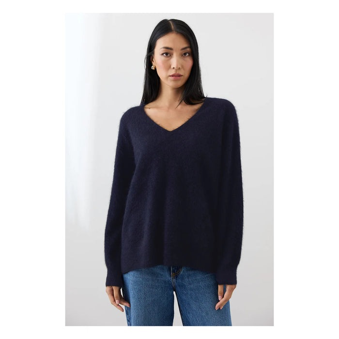 Mia Fratino Brushed Cashmere Scarlett Vee Midnight