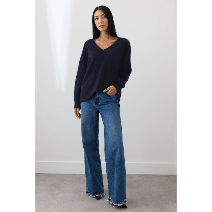 Mia Fratino Brushed Cashmere Scarlett Vee Midnight