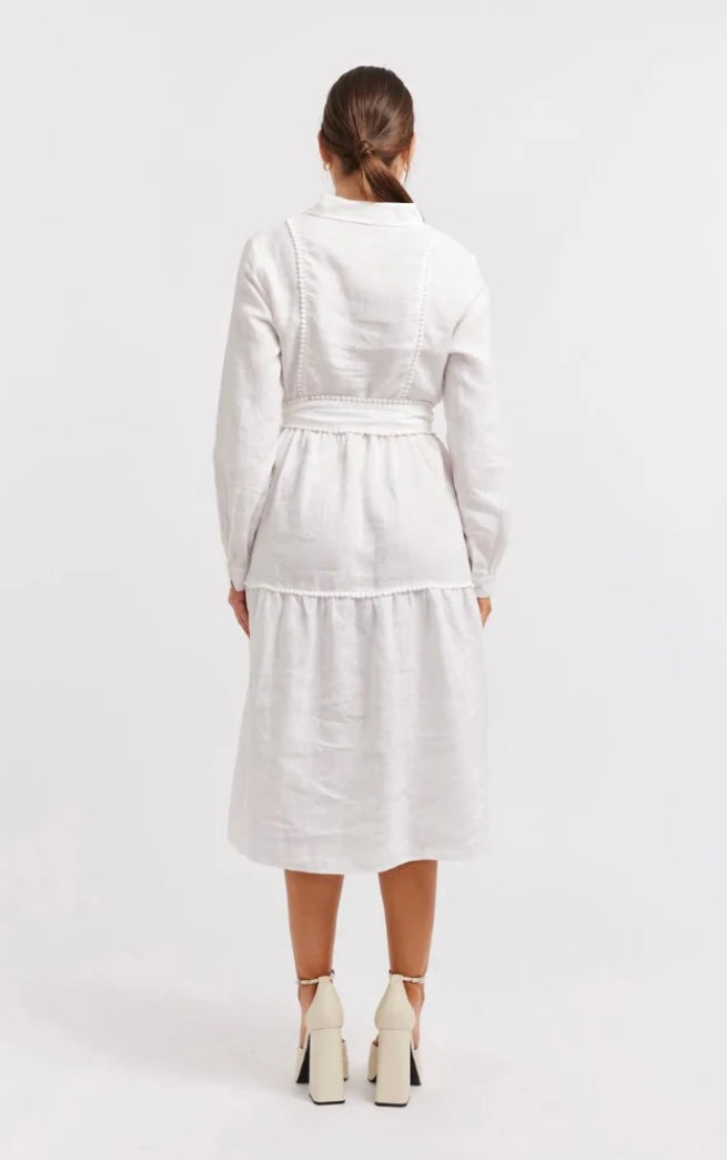 Alessandra Silvana Dress White Linen