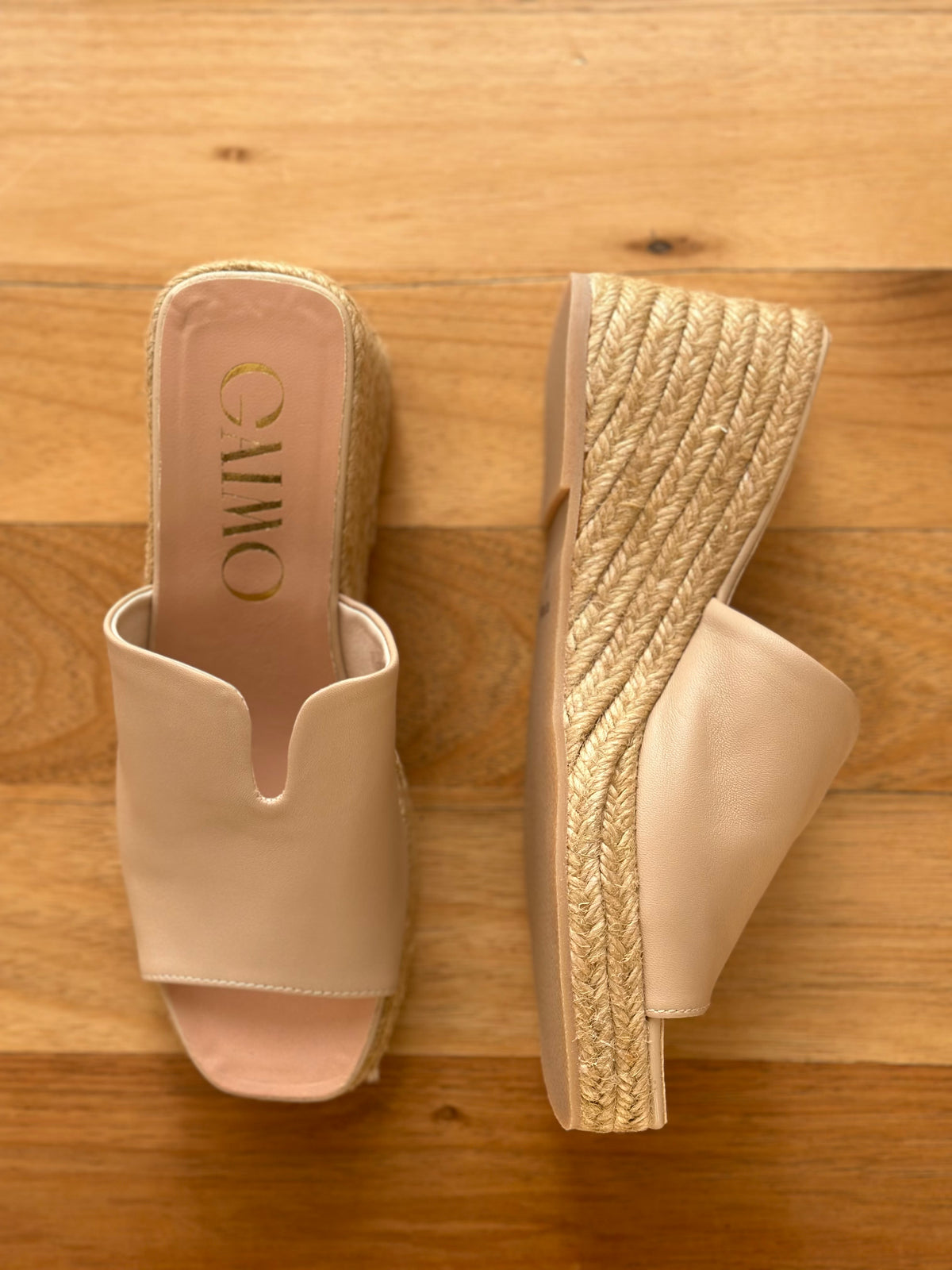 Gaimo Ocra Wedge Slide in Pharos Beige