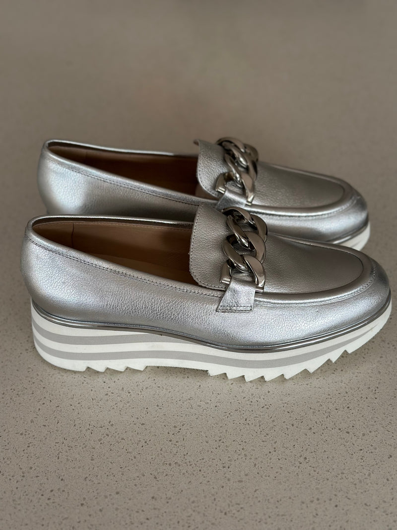 Luca Grossi Loafer Wedge Silver H026M