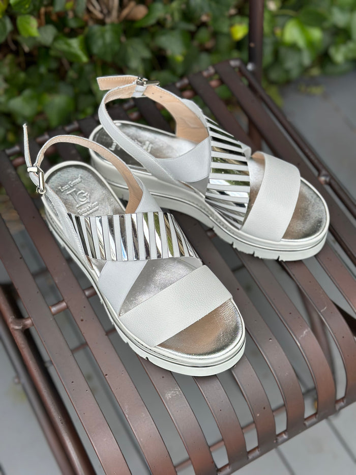 Luca Grossi White/Monochrome Platform Sandal D579