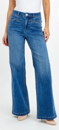 Frank Lyman High Rise Wide Leg Jeans 24135ou