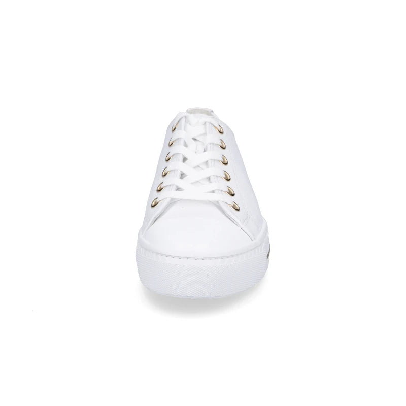 Paul Green White Patent Sneaker with Gold Stripe 4977-015