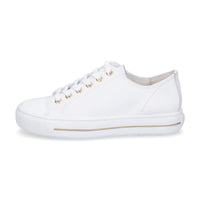 Paul Green White Patent Sneaker with Gold Stripe 4977-015