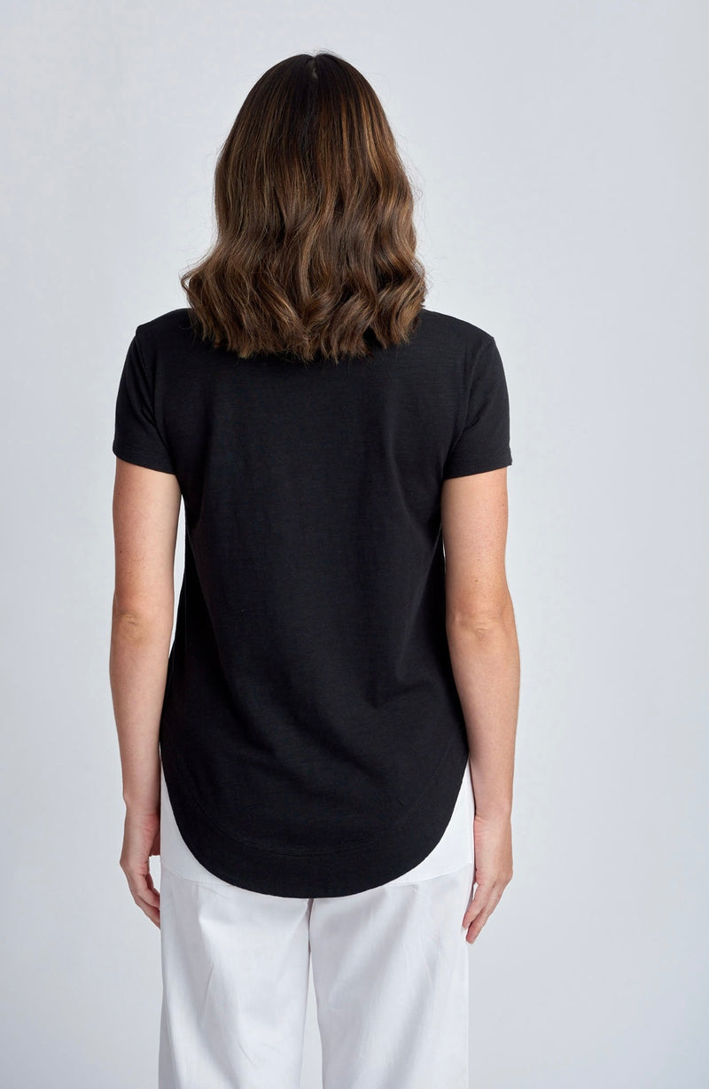 Cloth Paper Scissors Shaped Hem Tee Black C1380