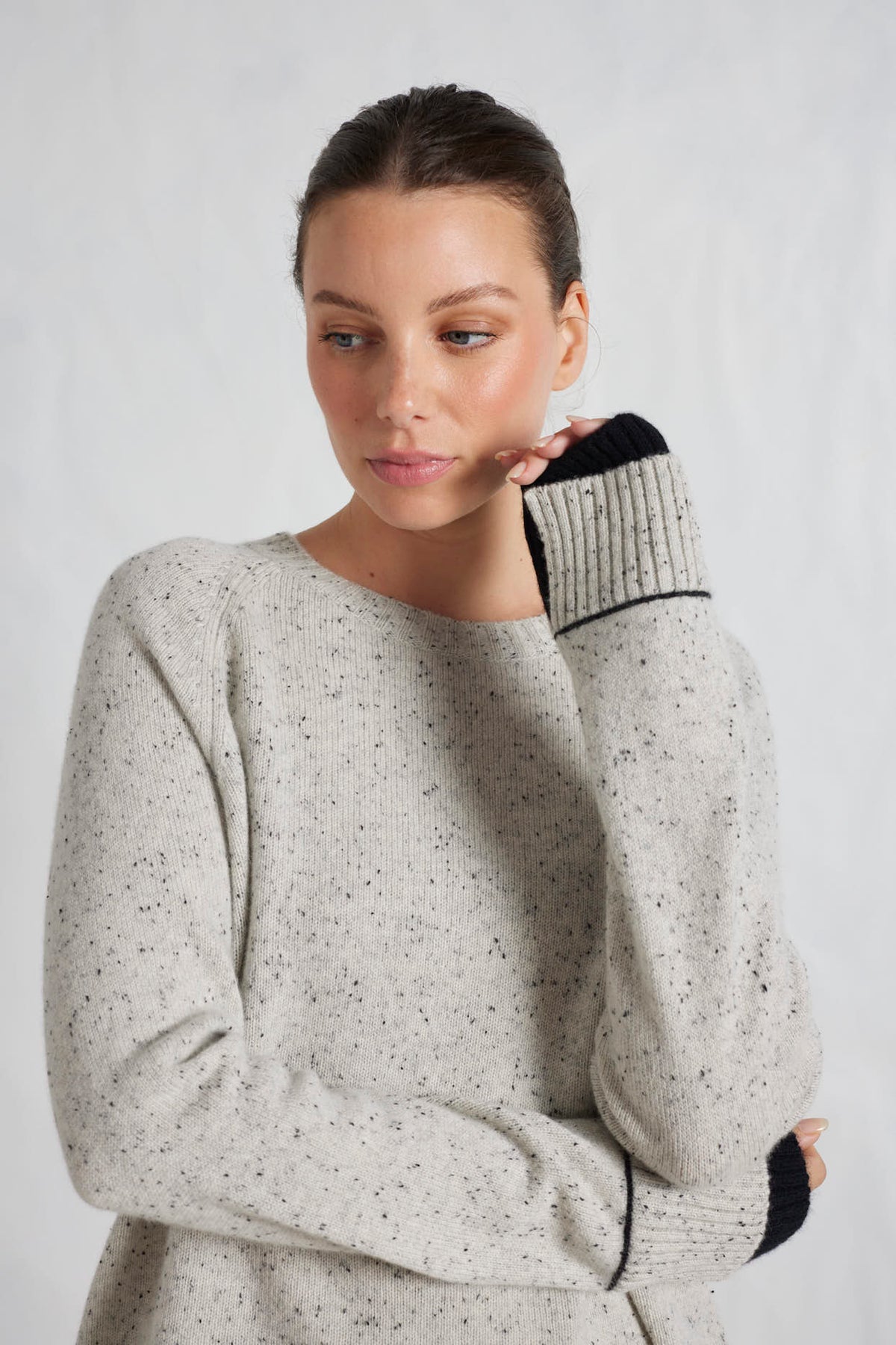 Alessandra Katerina Cashmere Sweater in Speckle 104T