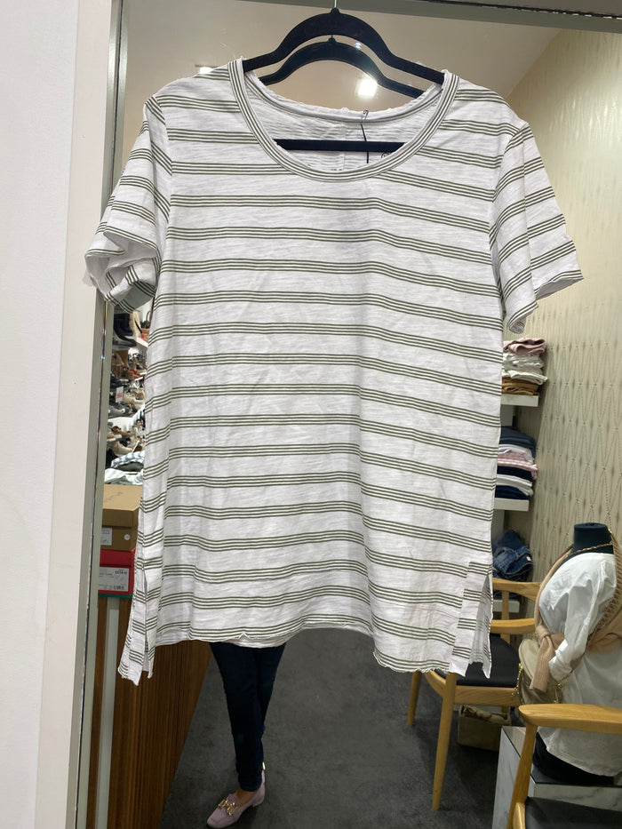 Cloth Paper Scissors Sage Stripe Tee