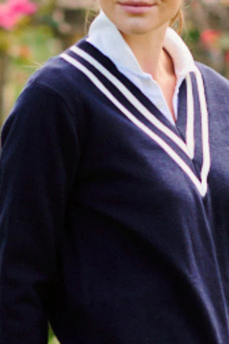 Club Kingston Sweater Navy with white stripe