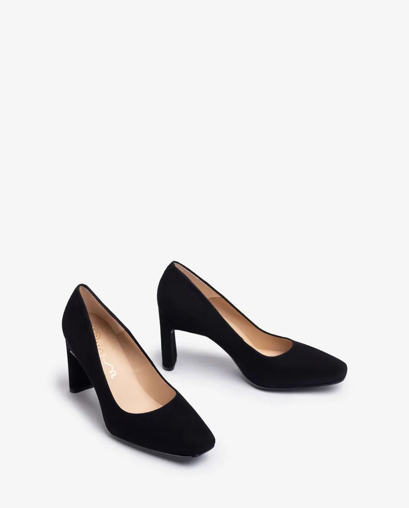 Unisa Black Suede Pump Waba 60078